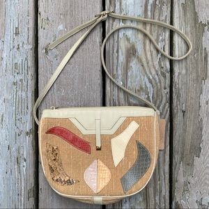 SOLD!!Vintage Jo’Le woven purse with muted geometric shapes